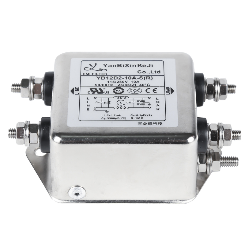 YB12D2 Bộ lọc một pha một pha M4 Bộ lọc nhiễu đường dây điện đầu ra trục vít