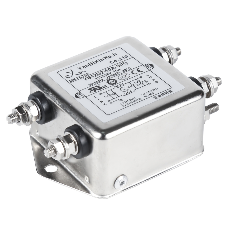 YB12D2 Bộ lọc một pha một pha M4 Bộ lọc nhiễu đường dây điện đầu ra trục vít