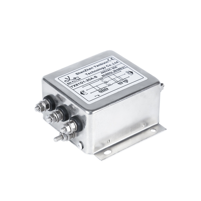 Bộ lọc đầu ra trục vít YX81G1-20A-S M4 Bộ lọc RFI 3 pha cho biến tần ba pha