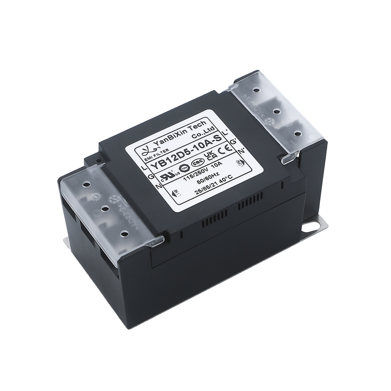 YBX Loại lọc đơn pha mới Bảo mật nhựa EMI/EMC bộ lọc với vỏ khối đầu cuối