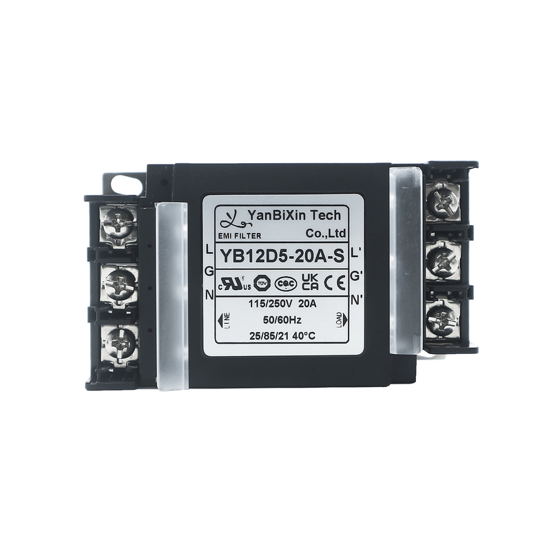 YBX Loại lọc đơn pha mới Bảo mật nhựa EMI/EMC bộ lọc với vỏ khối đầu cuối
