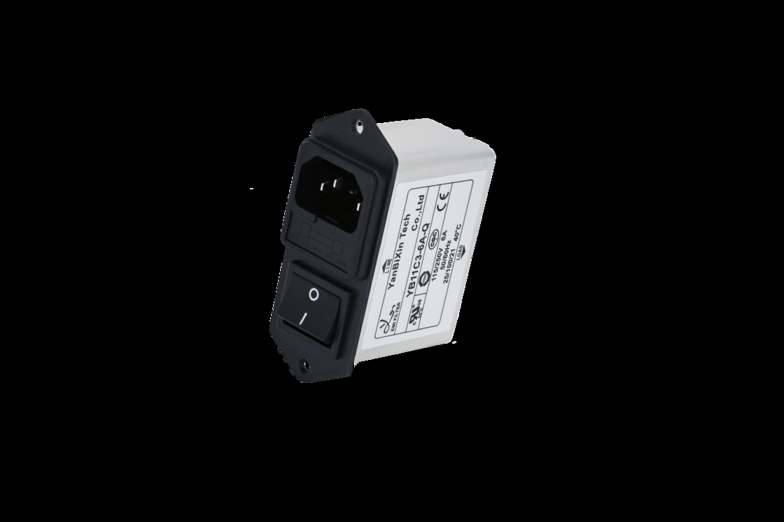 110V / 250V bộ lọc EMI AC 10A Bộ lọc mô-đun đầu vào điện với công tắc xanh