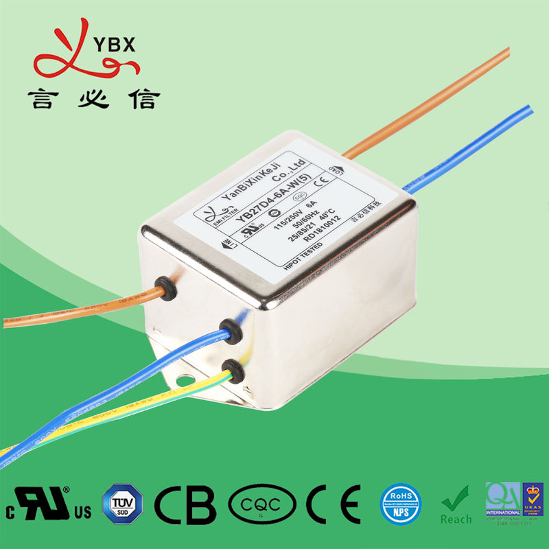 Bộ lọc dây thấp AC dây AC RFI Bộ lọc nguồn 120V 250V Dịch vụ tùy chỉnh