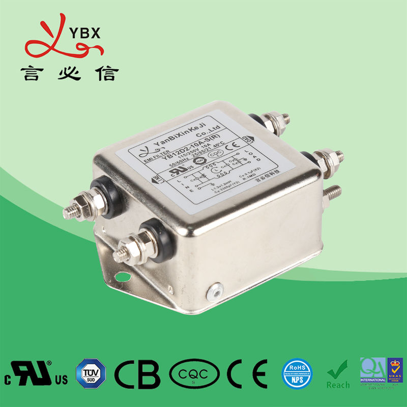 Bộ lọc nhiễu nguồn AC 10A 2.5KW YB12D2 Bộ lọc EMI một pha cho thiết bị gia dụng