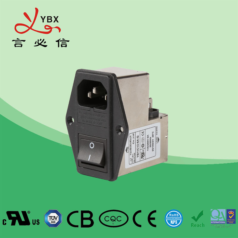Yanbixin EMI Bộ lọc công suất nội tuyến thụ động với ổ cắm và chuyển đổi 6A 120 250VAC